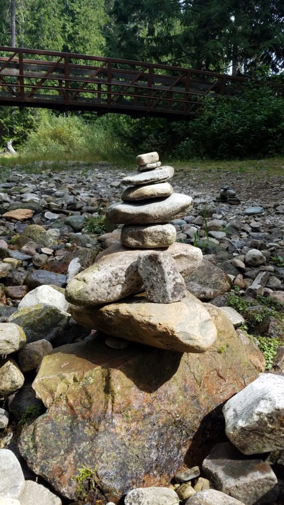 Stacked rocks at Ross Creek